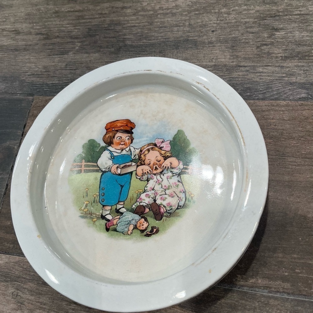 Buffalo Pottery vintage Baby Childs Dish Campbell Soup Kids Bowl - Picture 5 of 5